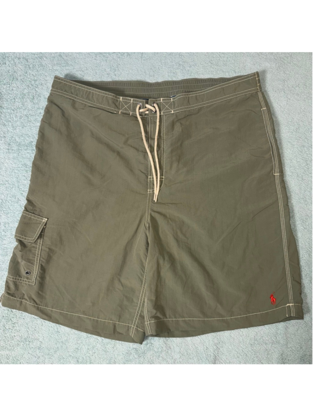 Men's Polo Ralph Lauren Swim Trunks XL Olive Green Beige